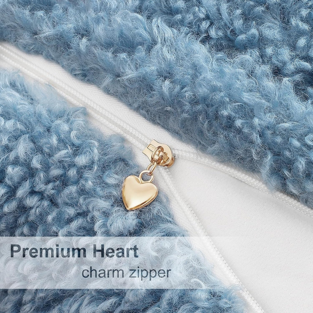 decorUhome Pack of 2 Throw Pillow Covers 24x24 Inch, Faux Fur Decorative Sherpa Pillow Covers Fuzzy Accent Soft Sheepskin Fleece Pillow Cas…