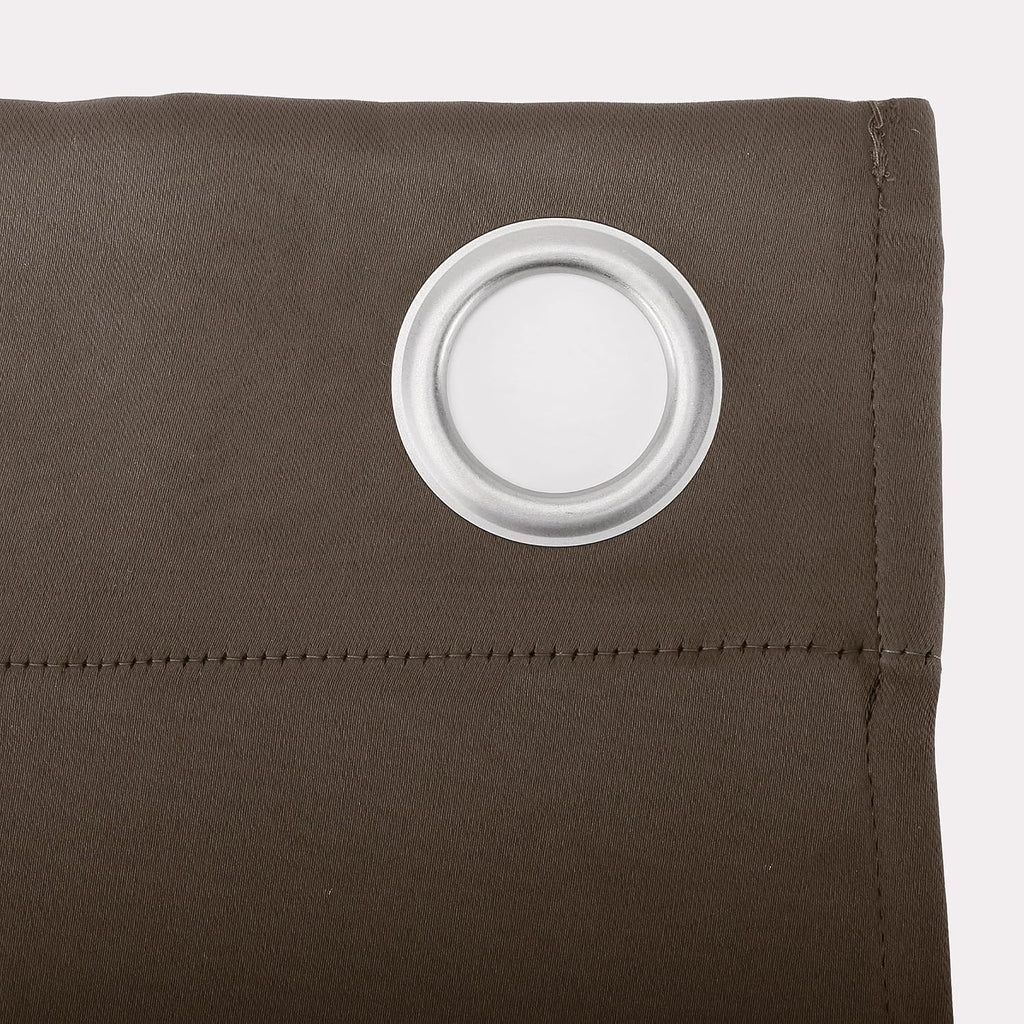 Sun Zero Easton Energy Saving Blackout Grommet Curtain Panel, 40" x 95", Cocoa Brown