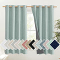 NICETOWN 100% Absolutely Blackout Linen Curtains with Thermal Insulated Grey Liner, Seafoam Green, 52 inches Wide, 63 inches Length…