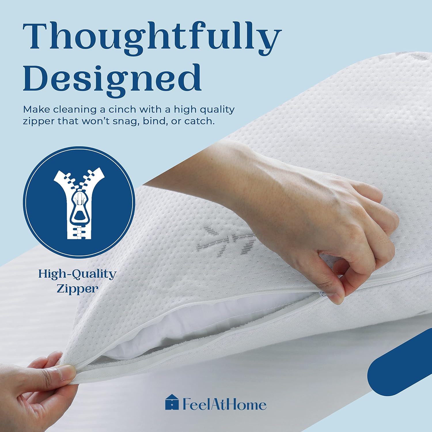 FeelAtHome 65% Polyester and 35% Rayon Derived from Bamboo Cooling Pillow Cover Waterproof - 20 x 54 Inches (Body Pillow) - Very Soft &…