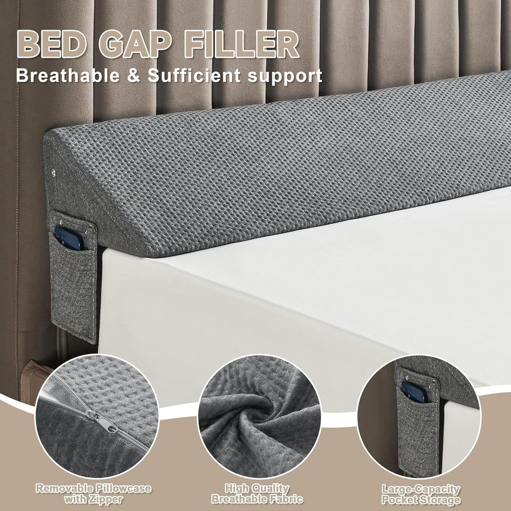 IFNOW King Size(76"x7.5"x10") Bed Wedge Pillow for Headboard, Mattress Gap Filler(0-8"), Bed Wedge for Gap Between Your Headboard and…