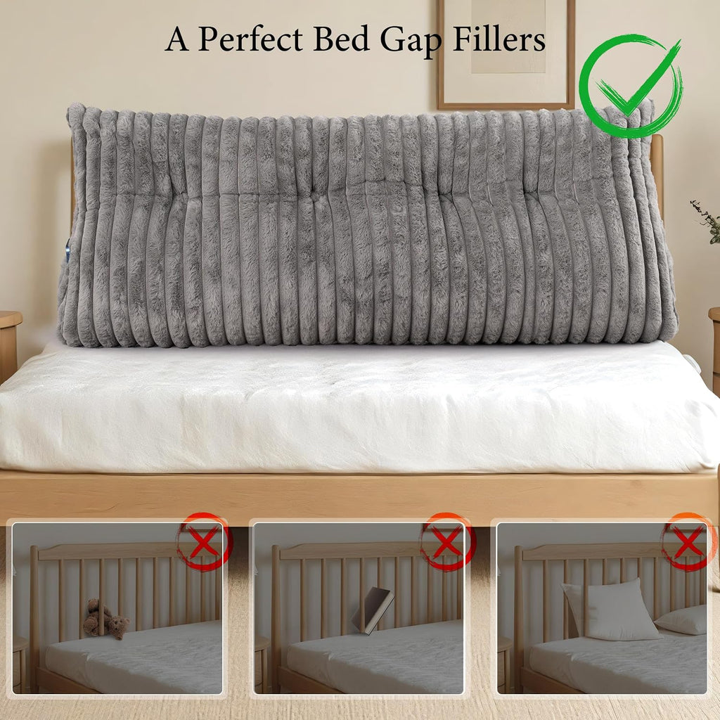 Headboard Pillow Full, Triangular Wedge Pillow Headboard Full, Cushion Headboards Reading Pillows, Backrest Pillows for Sitting in Bed or…