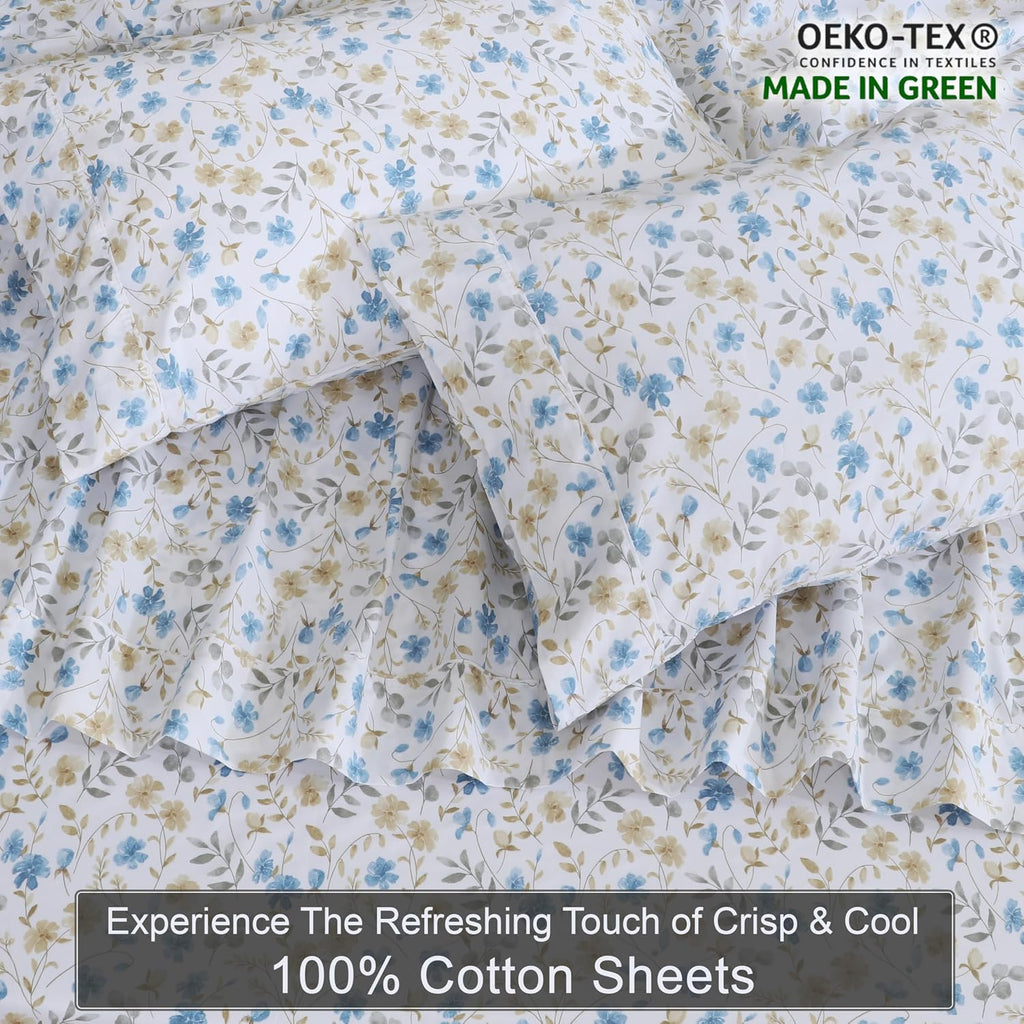 Zoyer 100% Cotton Sheets – Split King Size Percale Bedding, Cooling & Breathable, Durable with a Crisp, Soft & Comfortable Feel, 16" Deep P…