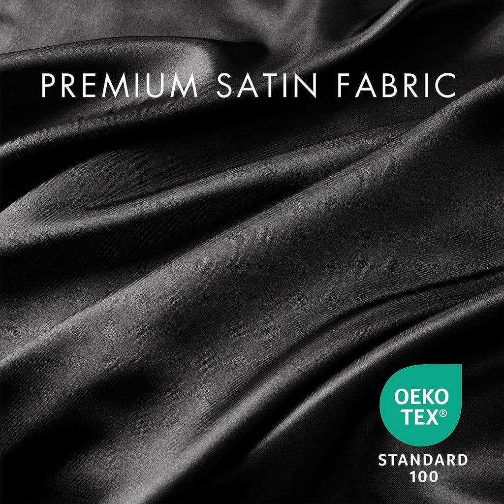 Madisonpark Madison Park Essentials Satin Sheet Set Luxury and Silky with Natural Sheen, Elastic 14" Pocket fits up to 16" Mattress, All Ar…