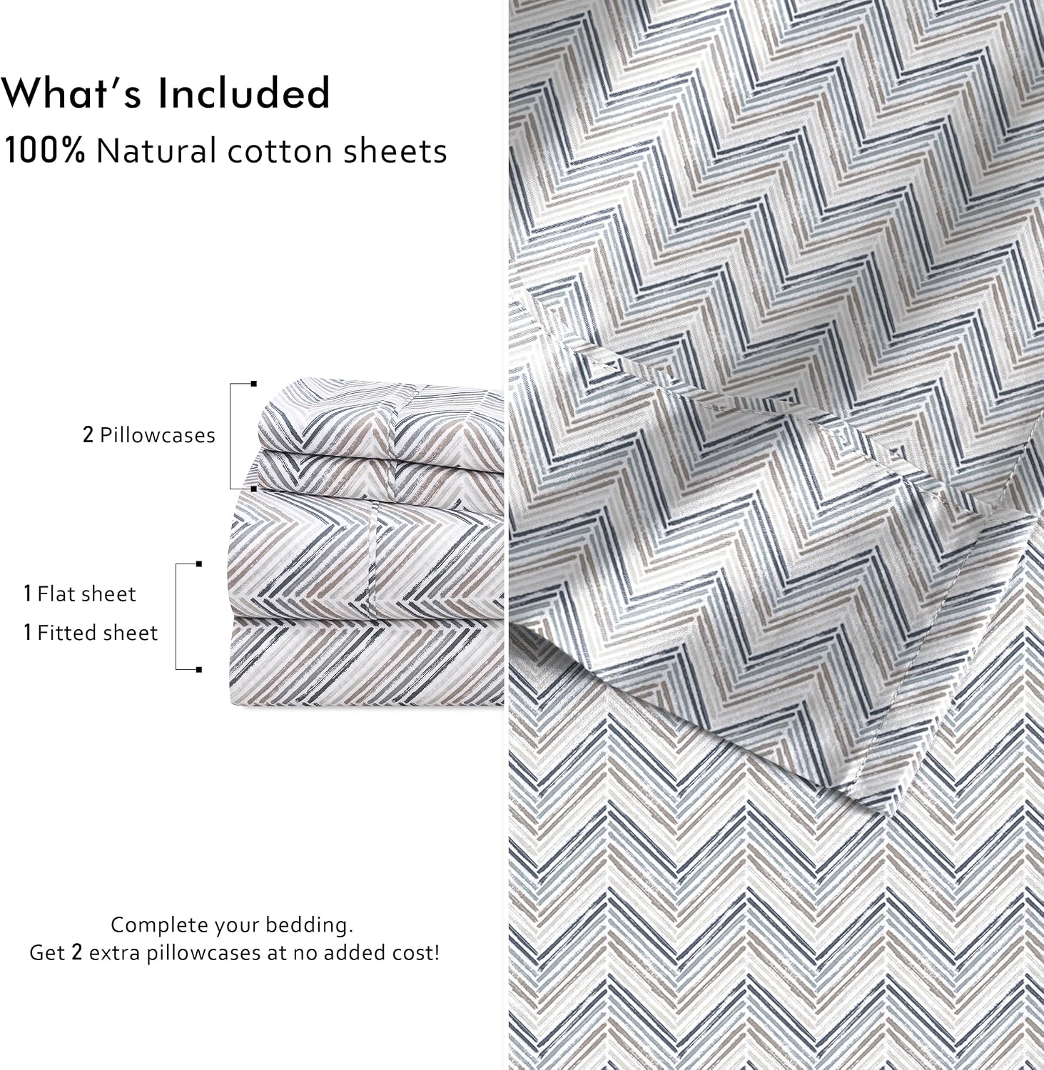 Ruvanti 100% Cotton Percale Sheets Twin Size 4 Piece Set, Cooling Bed Sheets for Hot Sleepers, Deep Pocket 16”, Breathable Lightweight & Du…