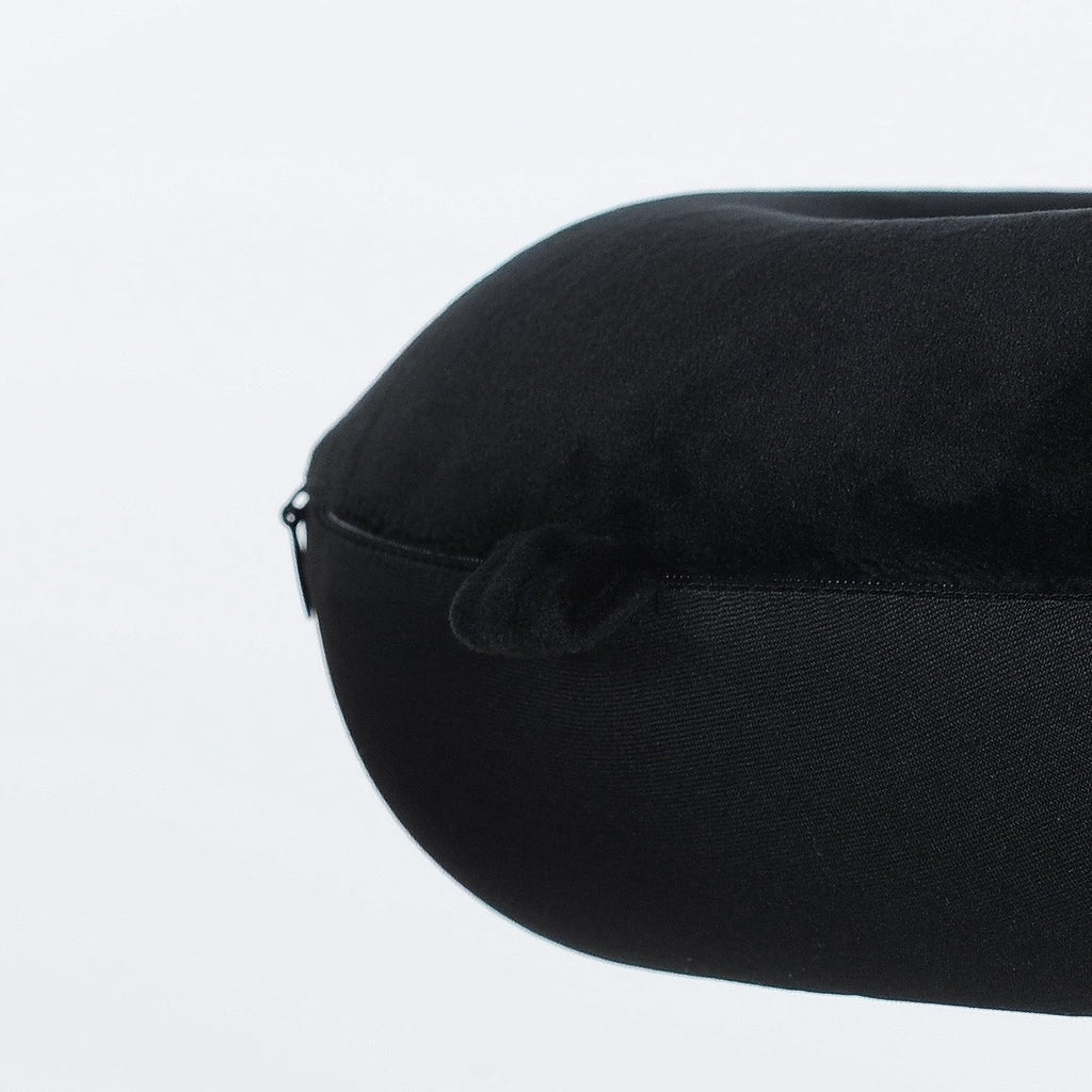 Travel Neck Pillow, Top Memory Foam Pillow for Head Support, Ideal for Airplanes, Cars, and Home Recliners, Adjustable and Soft (Black)