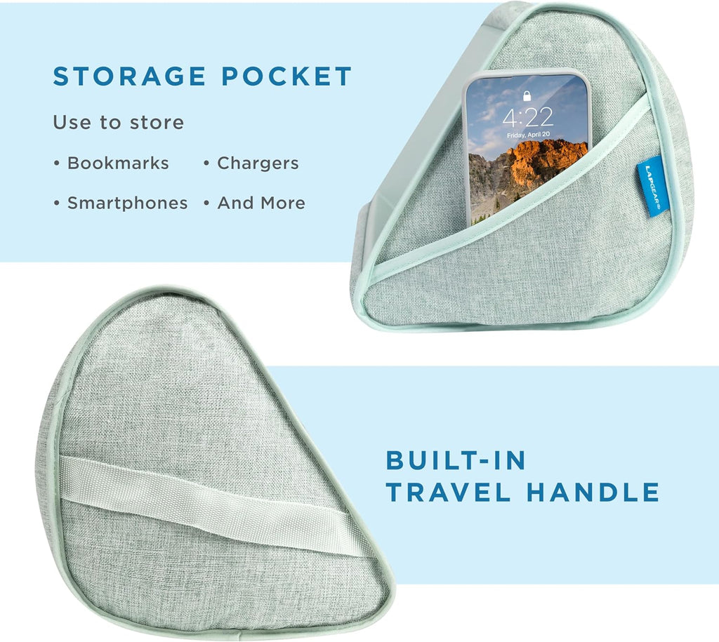 LAPGEAR Book Pillow – Lap Reading Cushion with Built-in Book Stand – Fits 6x9 Books & Similar Sizes – Sage Green – Style No. 33201