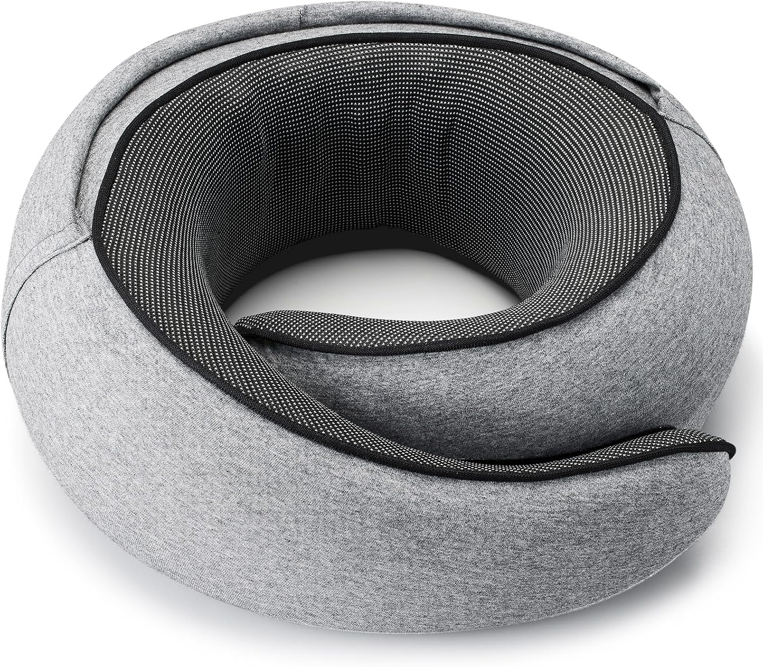 Travel Pillow with Hood (Light Gray) - for Airplane Travel and Car Ride Nap, Foldable Hood, Slow-Rebound Memory Foam, 360 Ergonomic…