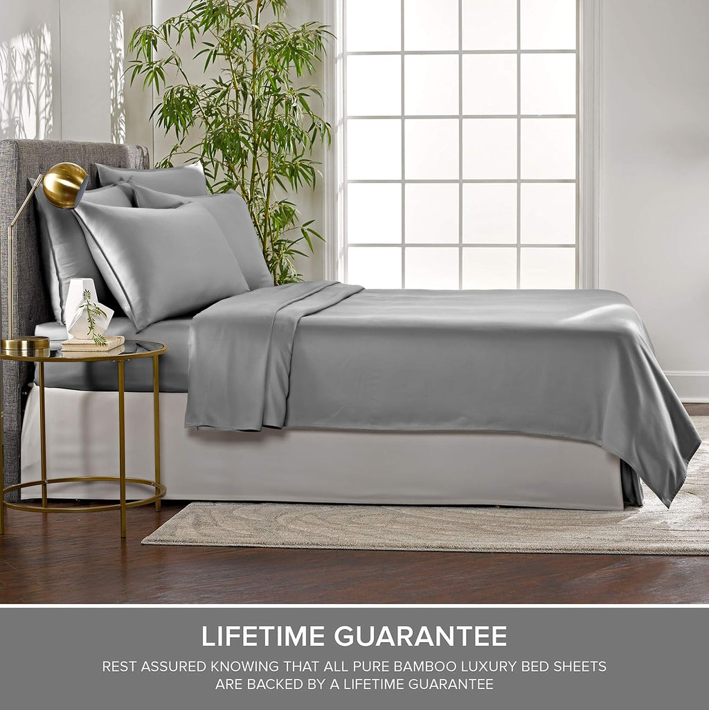PureBamboo Pure Bamboo Twin XL Sheets, Genuine 100% Organic Viscose Derived from Bamboo Bed Sheet Set, Luxuriously Soft & Cooling, Double S…