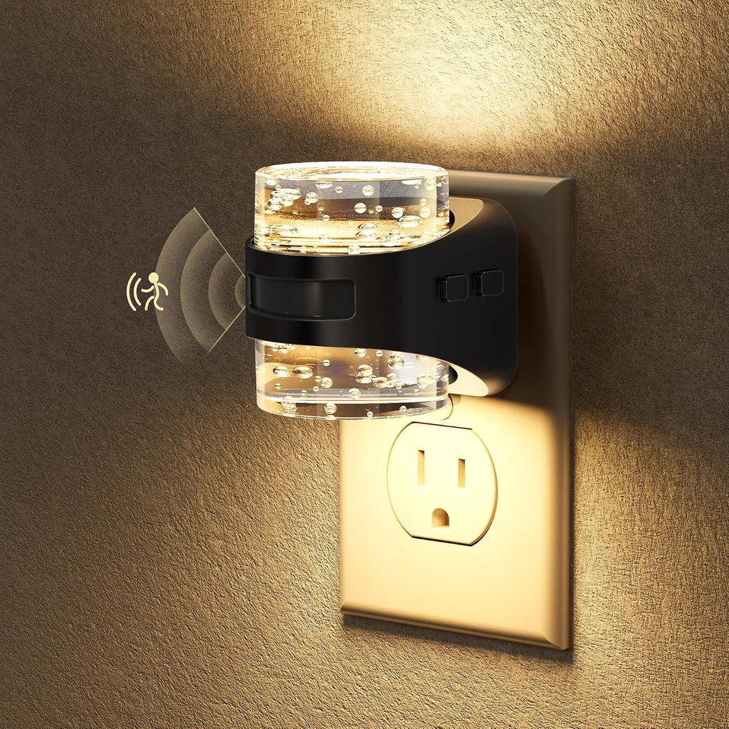 Briignite Motion Sensor Night Light Modern Bubble Night Lights Plug into Wall 5CCT Dimmable Nightlights, Dusk to Dawn Sensor Nightlight…