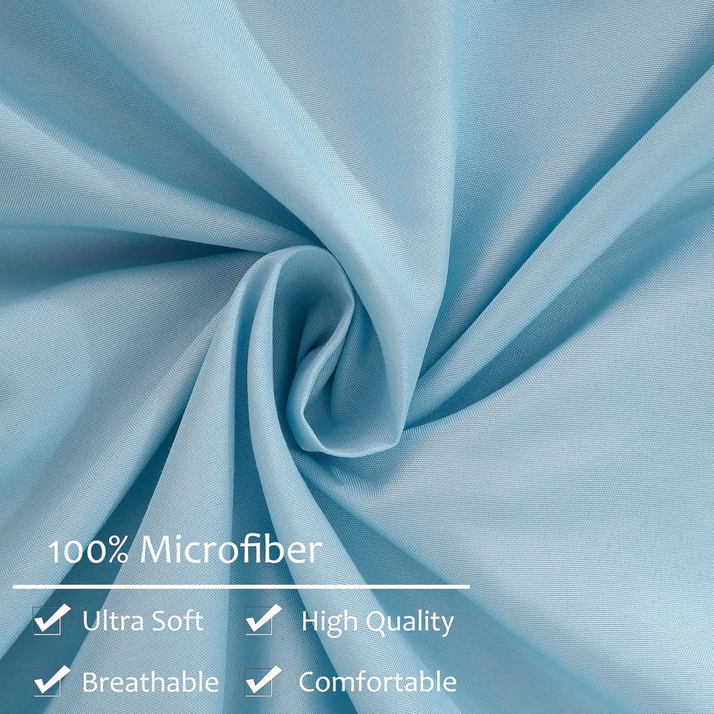 Moveover Sky Blue Pom Poms Pillowcases, Blue Standard Pillow Cases Set of 2, 100% Washed Microfiber, Pale Blue Ball Fringe Pillow Cover, 2 P…