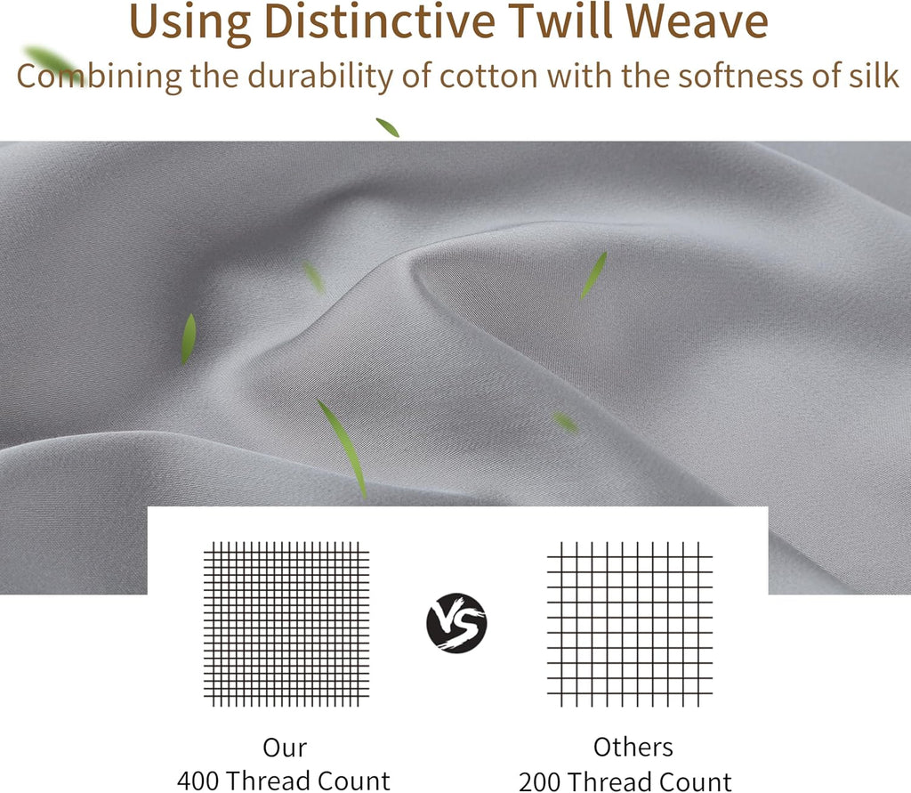 4-Pack Bamboo Viscose Zippered Pillow Cases Standard Size, 400 Thread Count Cooling Pillow Protectors for Hot Sleepers, Luxurious Hotel…