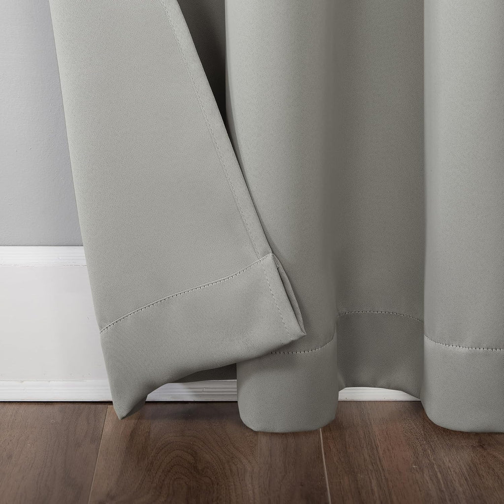 Sun Zero Easton Energy Saving Blackout Grommet Curtain Panel, 40" x 63", Silver Gray