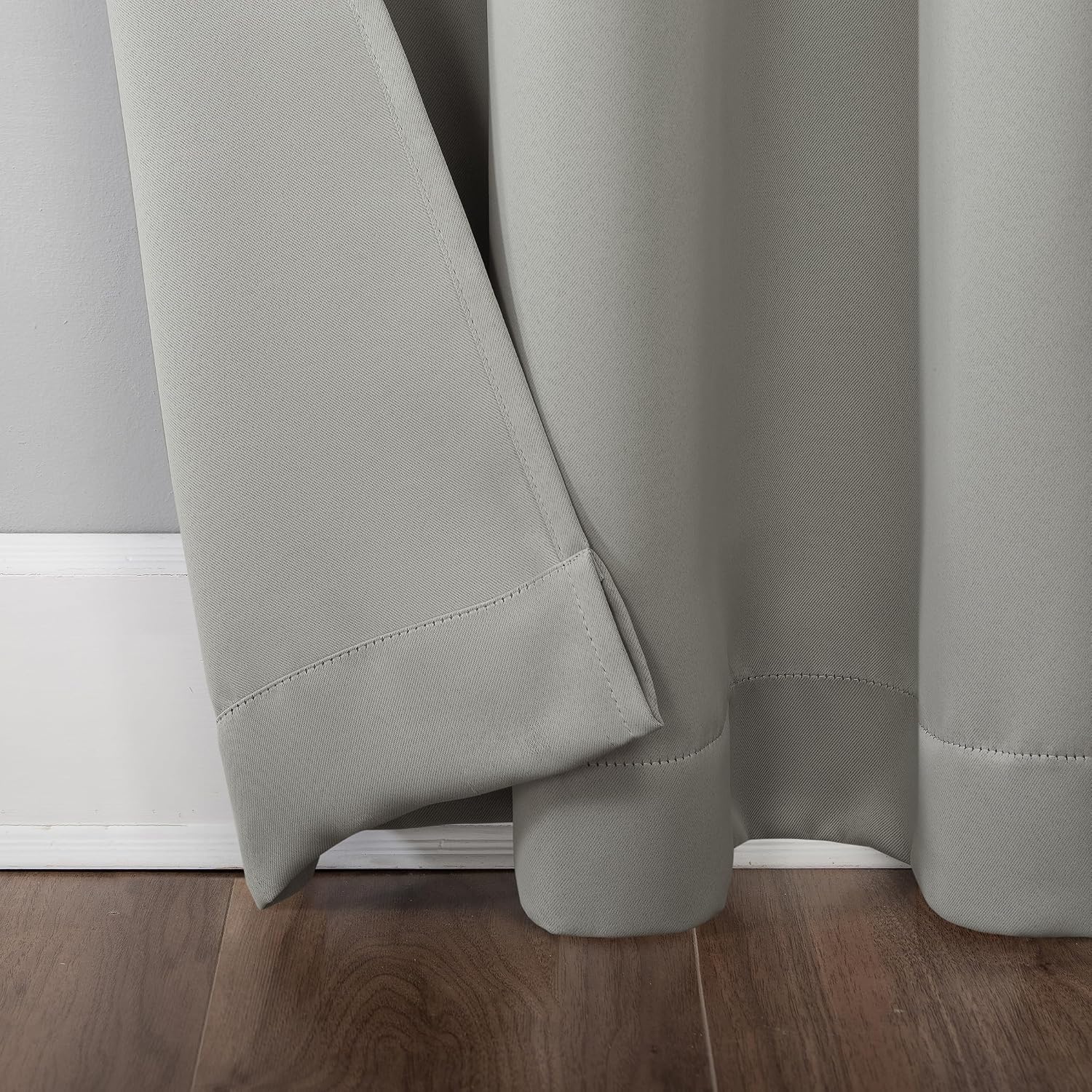 Sun Zero Easton Energy Saving Blackout Grommet Curtain Panel, 40" x 63", Silver Gray
