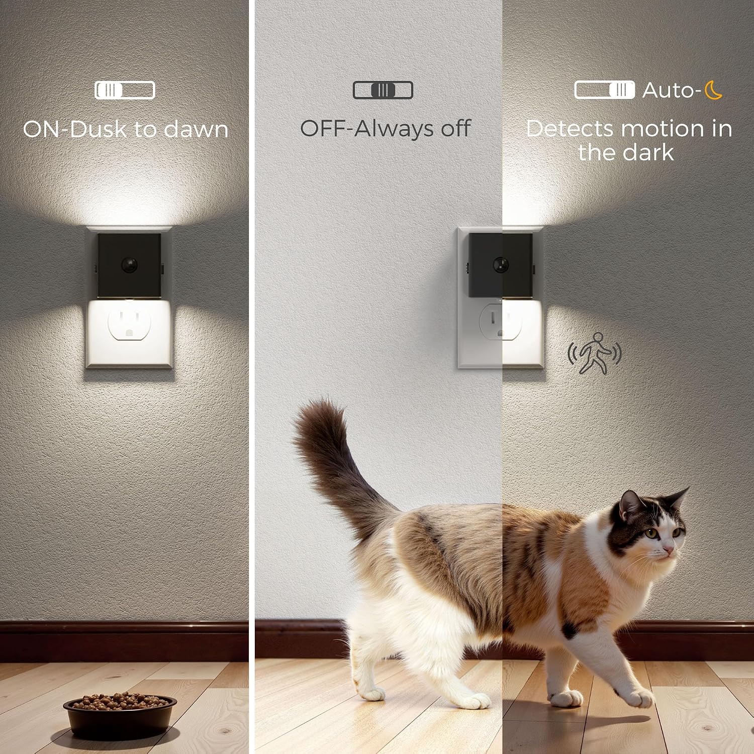 L LOHAS LED Motion Sensor Night Light, [2-Pack] Motion Activated Night Light, Motion Sensor and Dusk to Dawn Sensor, Brightness…