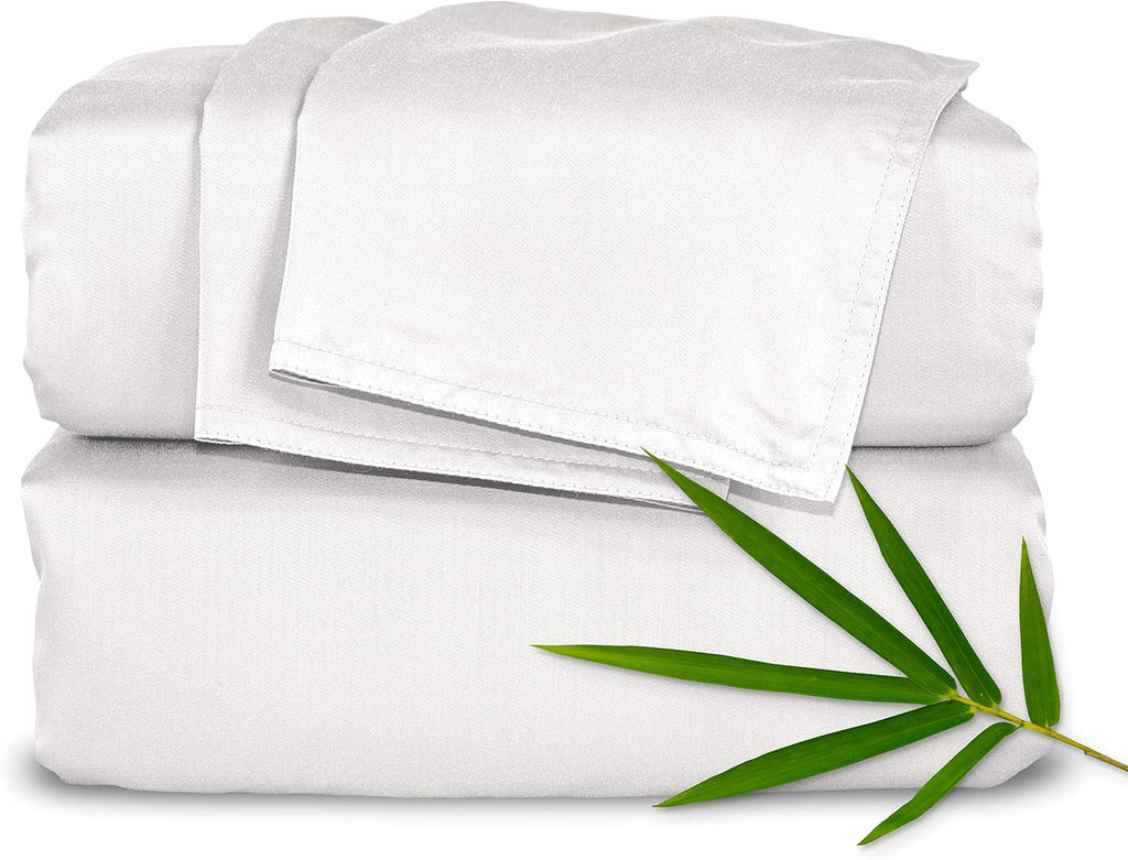 PureBamboo Pure Bamboo Split King Sheets, Genuine 100% Organic Viscose Derived from Bamboo Bed Sheet Set, Soft & Cooling, Double Stitching,…