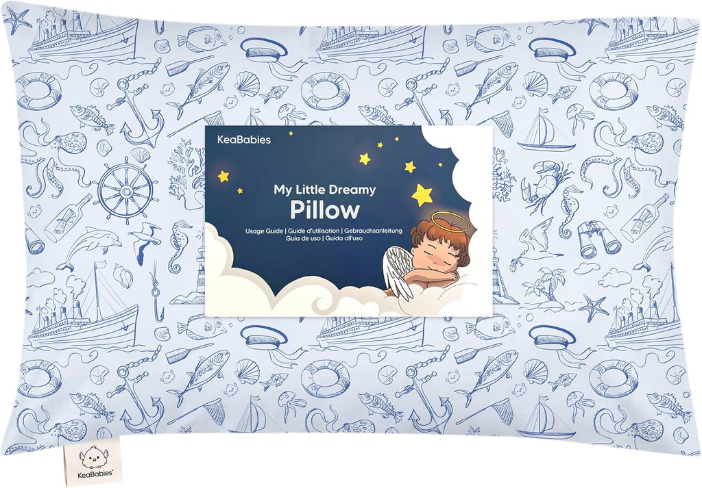 Toddler Pillow with Pillowcase - 13x18 My Little Dreamy Kids Travel Bed Pillows for Sleeping, Organic Cotton Small Pillowcase, Soft &…
