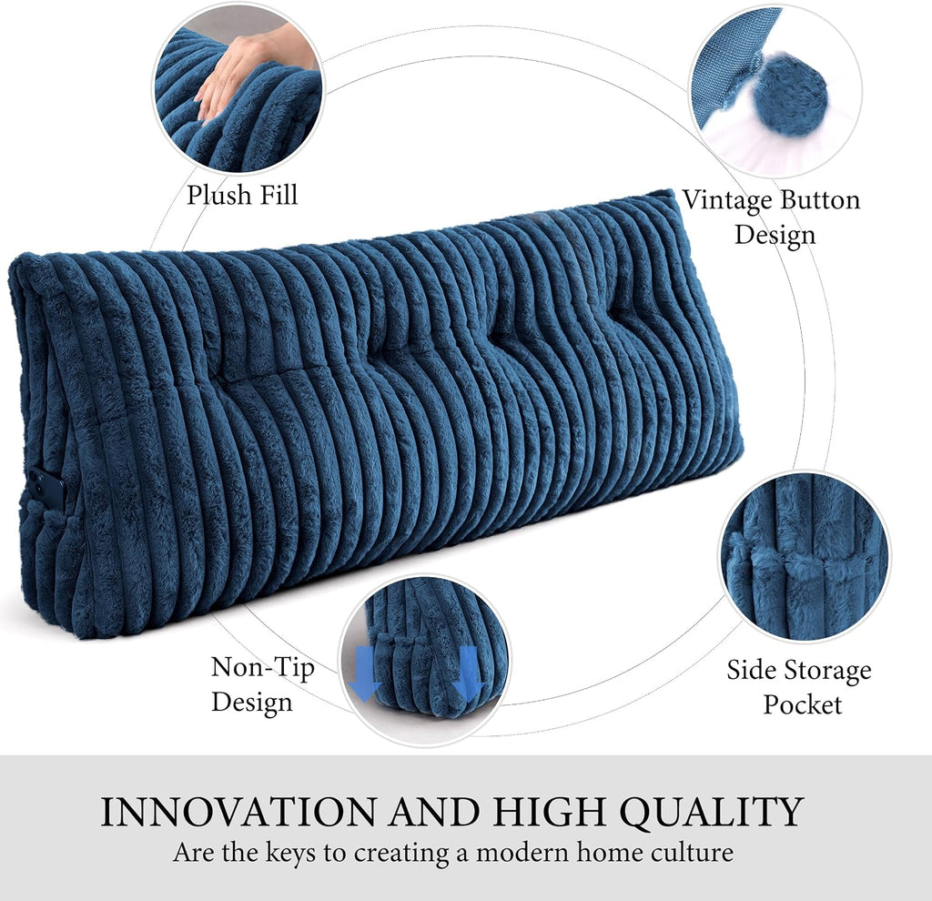 Headboard Pillow Full, Triangular Wedge Pillow Headboard Full, Cushion Headboards Reading Pillows, Backrest Pillows for Sitting in Bed or…