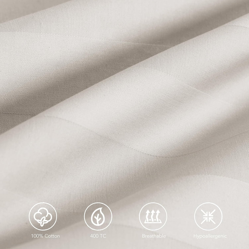 ShunjieHome 100% Egyptian Cotton Pillow Cases Set of 2, Standard Size 400 Thread Count Cooling Pillowcases, Soft and Breathable Pillow Cove…