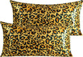 Ntbay 2 Pack Satin King Pillowcases for Hair and Skin, Luxurious and Silky Leopard Printed Pillow Cases with Envelope Closure, 20x36 Inches…