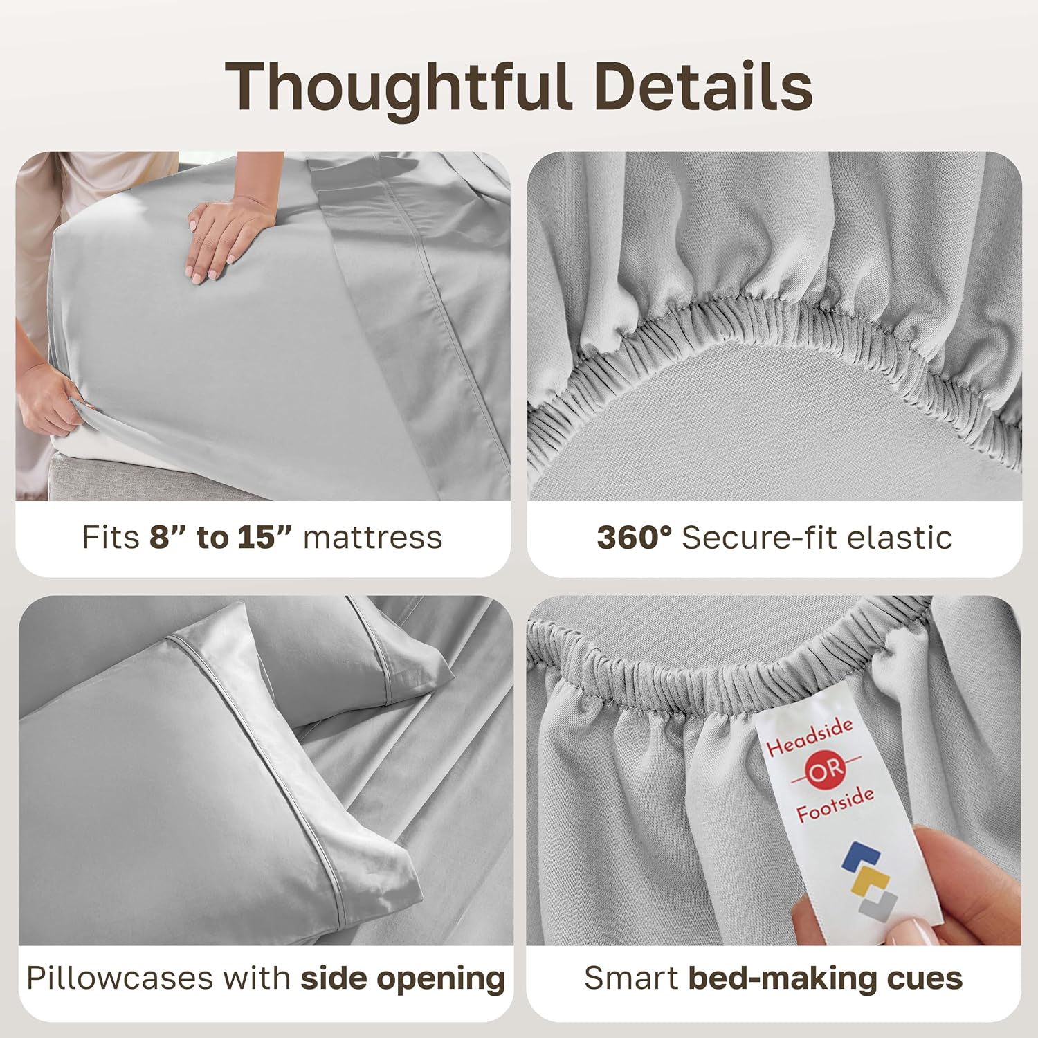 CaliforniaDesignDen California Design Den Soft 100% Cotton Split King Sheet Set, 400 TC Good Housekeeping Award Winner, Silky Smooth Sateen…