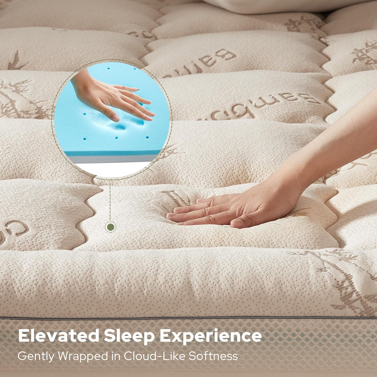 Bedlore California King Memory Foam Mattress Topper 4 Inch,2-in-1 Dual Layer Design (2"Gel Memory Foam + 2"Plush Pillow Top Cover) Mattress…