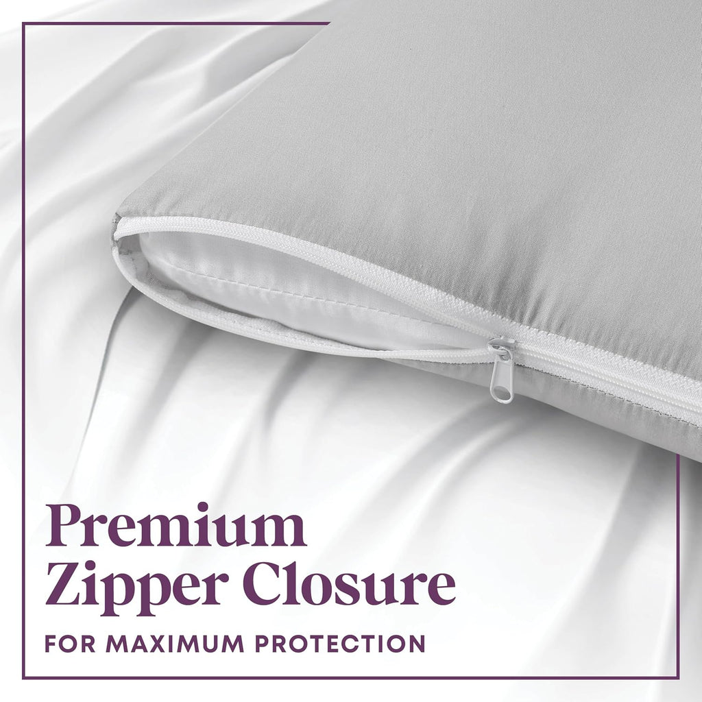 CIRCLESHOME Throw Pillow Protectors - 100% Cotton Breathable Pillowcases - 24 X 24 Square Pillowcases - Protects Pillows from Dirt, Dust…