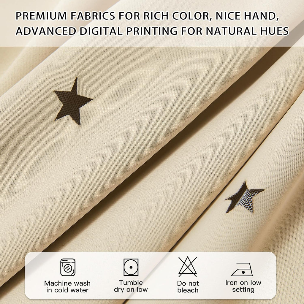 Addsomecolortolife XiDi Beige Girls Curtains for Bedroom, Girls Room Blackout Curtains for 63 Inches Long Unicorn Bedroom Decor for Kids Ro…