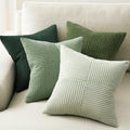 Topfinel SageGreen Throw Pillow Covers, Boho Farmhouse 20x20 Inch Cushion Covers Set of 4, Soft Corduroy Home Decor for Couch Bed Sofa Living…