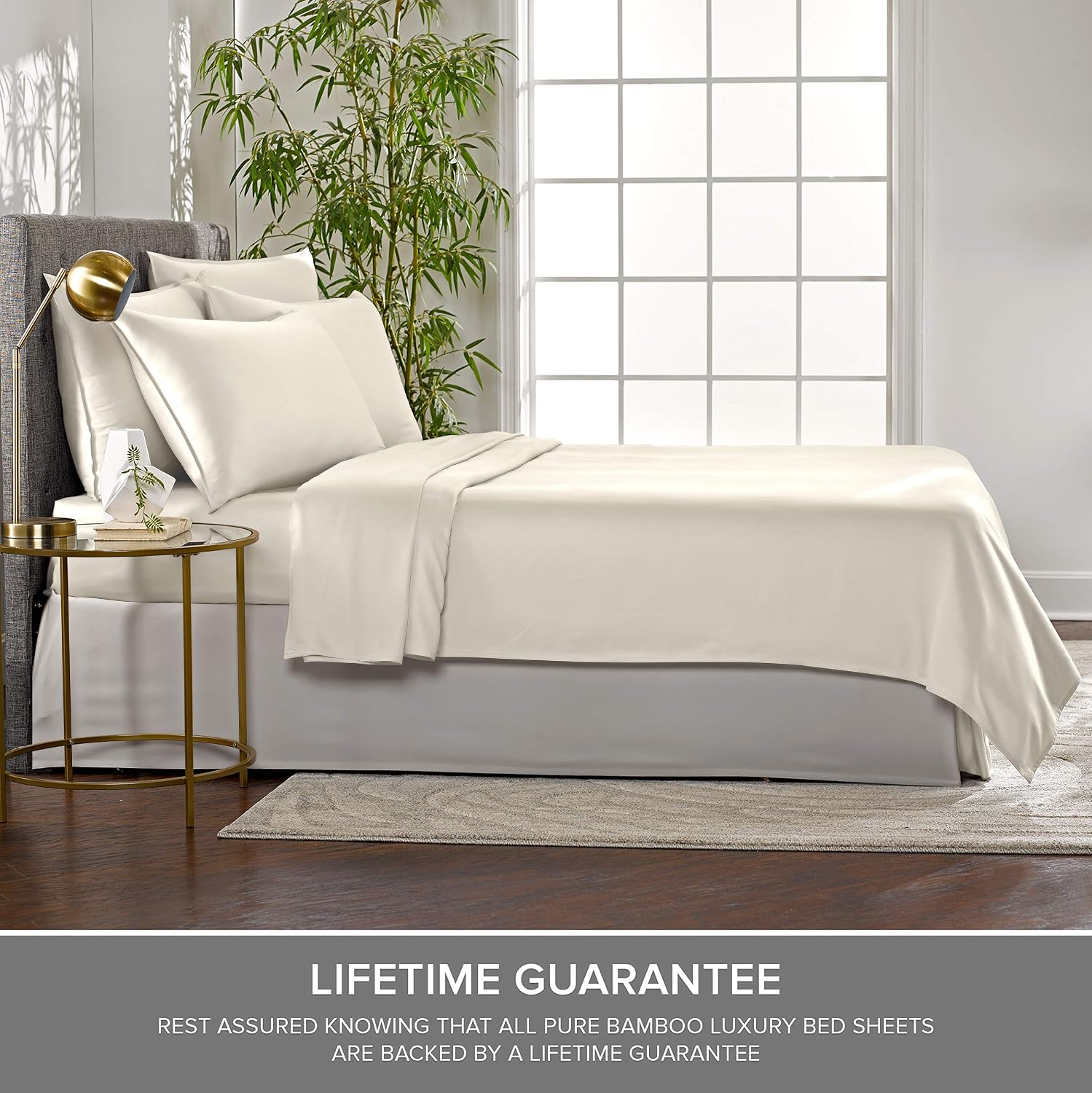 PureBamboo Pure Bamboo Short Queen Sheets for RV Camper (60"x75") - Genuine 100% Organic Viscose Derived from Bamboo Bed Sheet Set, Soft &…