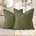 AVOINcolorlife AVOIN colorlife Pack of 2 Decorative Throw Pillow Covers 24x24 Inch, Flange Edges Woven Textured Cushion Case Home Decor for…
