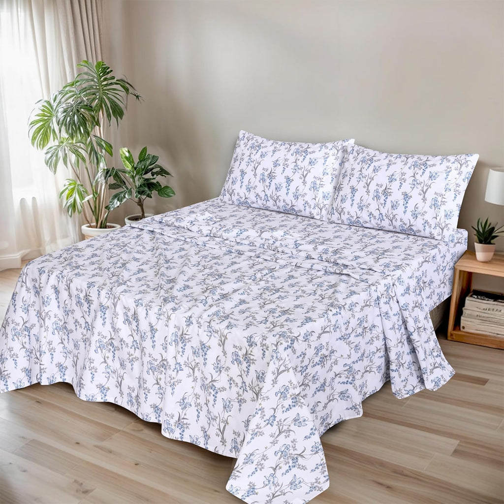 Ruvanti 100% Cotton Organic Percale Sheets Cal King Size – Crisp Cooling Bed Sheets for Hot Sleepers, Deep Pocket 13”, Soft Peach Finish, B…