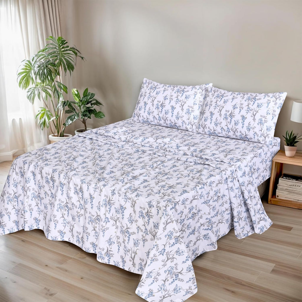 Ruvanti 100% Cotton Organic Percale Sheets Full Size – Crisp Cooling Bed Sheets for Hot Sleepers, Deep Pocket 15”, Soft Peach Finish, Breat…