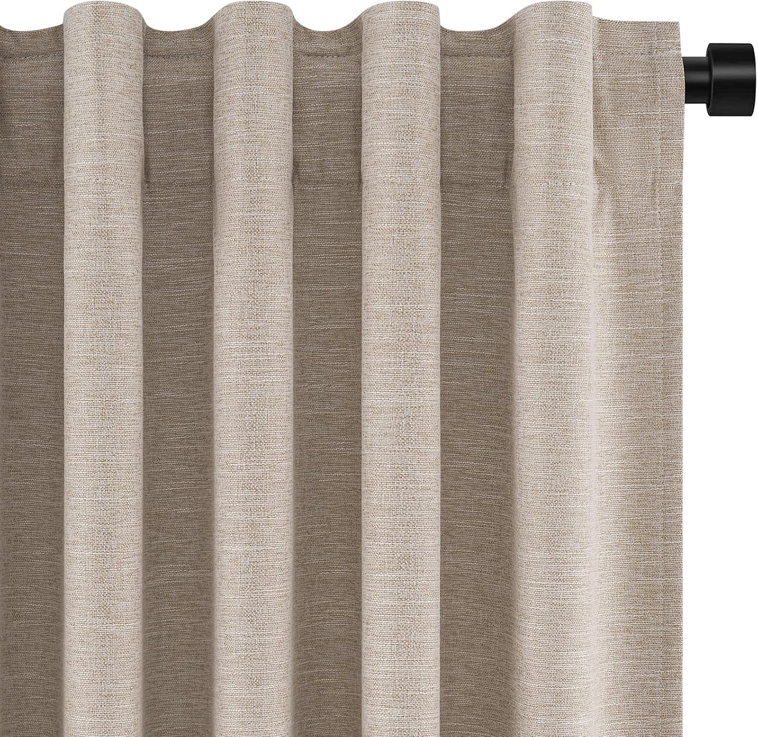 Topfinel Linen Blackout Curtains 63 Inch Long for Livingroom Bedroom 2 Panels Set Room Darkening Curtains 63 Inches Length Drapes for 64" W…