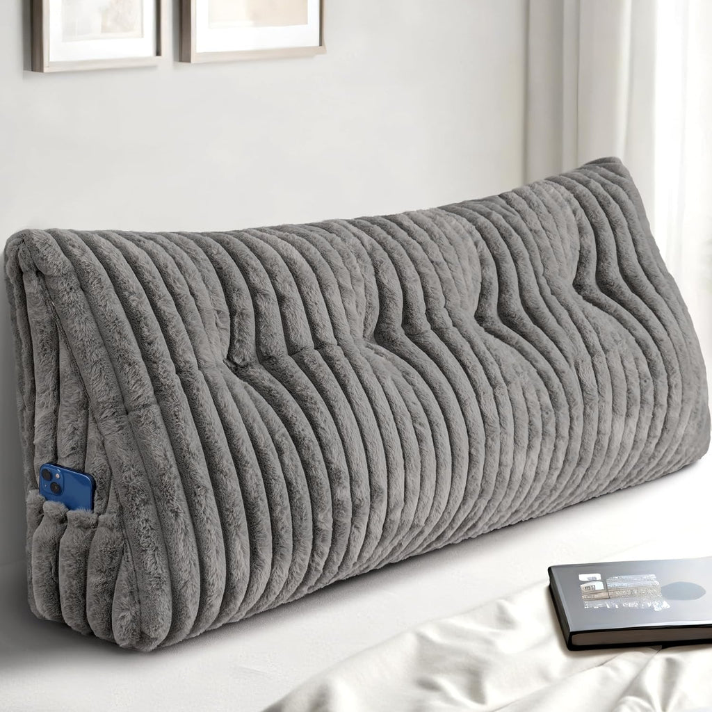 Headboard Pillow Full, Triangular Wedge Pillow Headboard Full, Cushion Headboards Reading Pillows, Backrest Pillows for Sitting in Bed or…