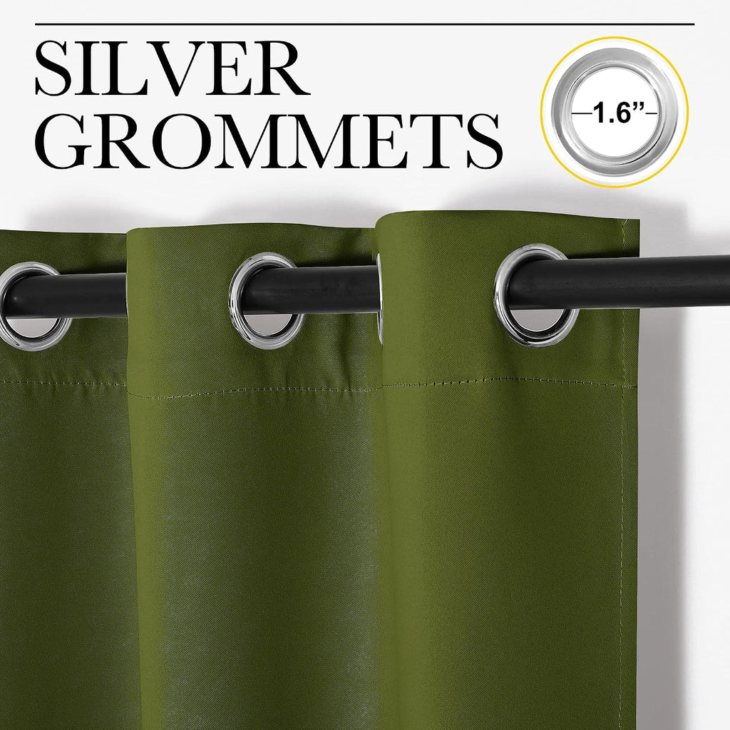 NICETOWN Kitchen Curtain Panels Blackout Draperies, Thermal Insulated Solid Grommet Blackout Curtains/Drapes for Christmas Window…