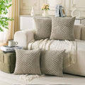 Cozoomy Set of 4 Taupe Decorative Throw Pillow Covers 24x24 Inch Corduroy Pillow Covers for Bed Couch Sofa Living Room Soft Square Cushion…