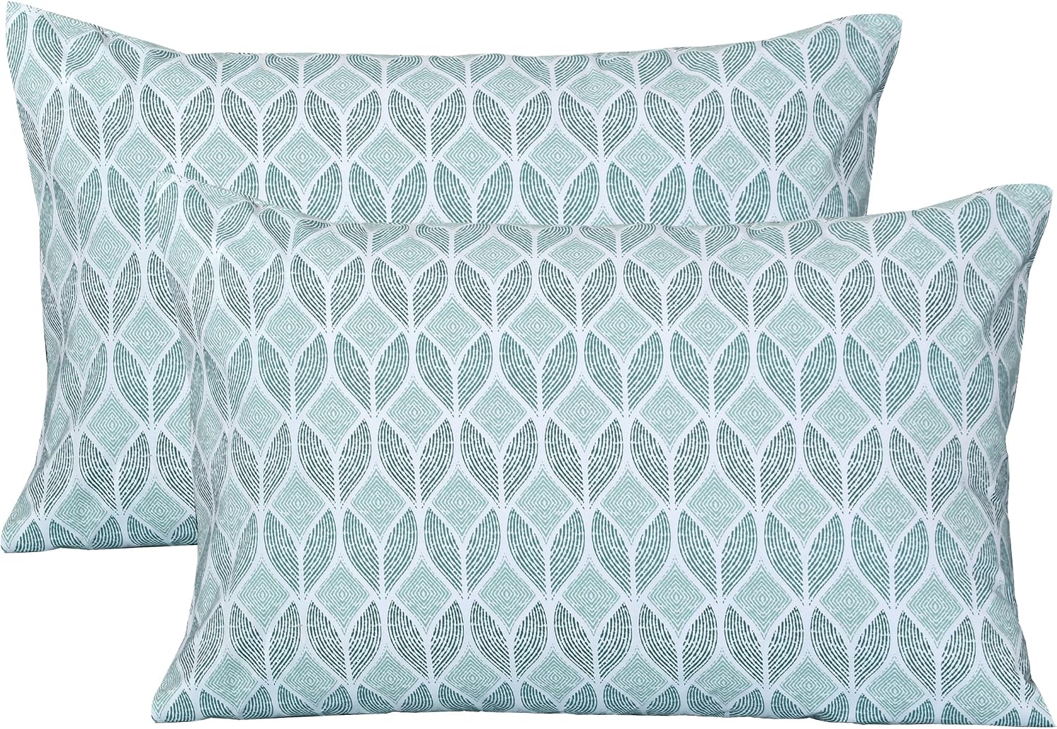 FEATHER & STITCH NEW YORK 100% Cotton 2 Piece King Pillow Cases, 300TC Ultra-Soft Pillowcases with Envelope Closure, Wrinkle- Fade- Stain…