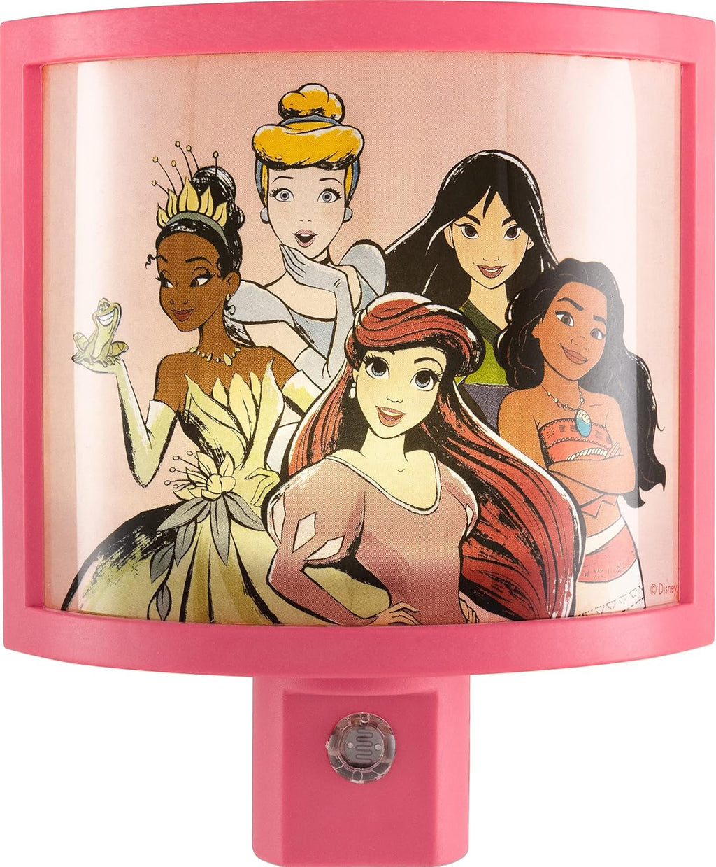 Disney Princess Wrap Shade LED Night Light, Plug-in, Dusk to Dawn, Girls Bedroom Decor, Ambient Lighting, Sleep Light, Ideal for Nursery…