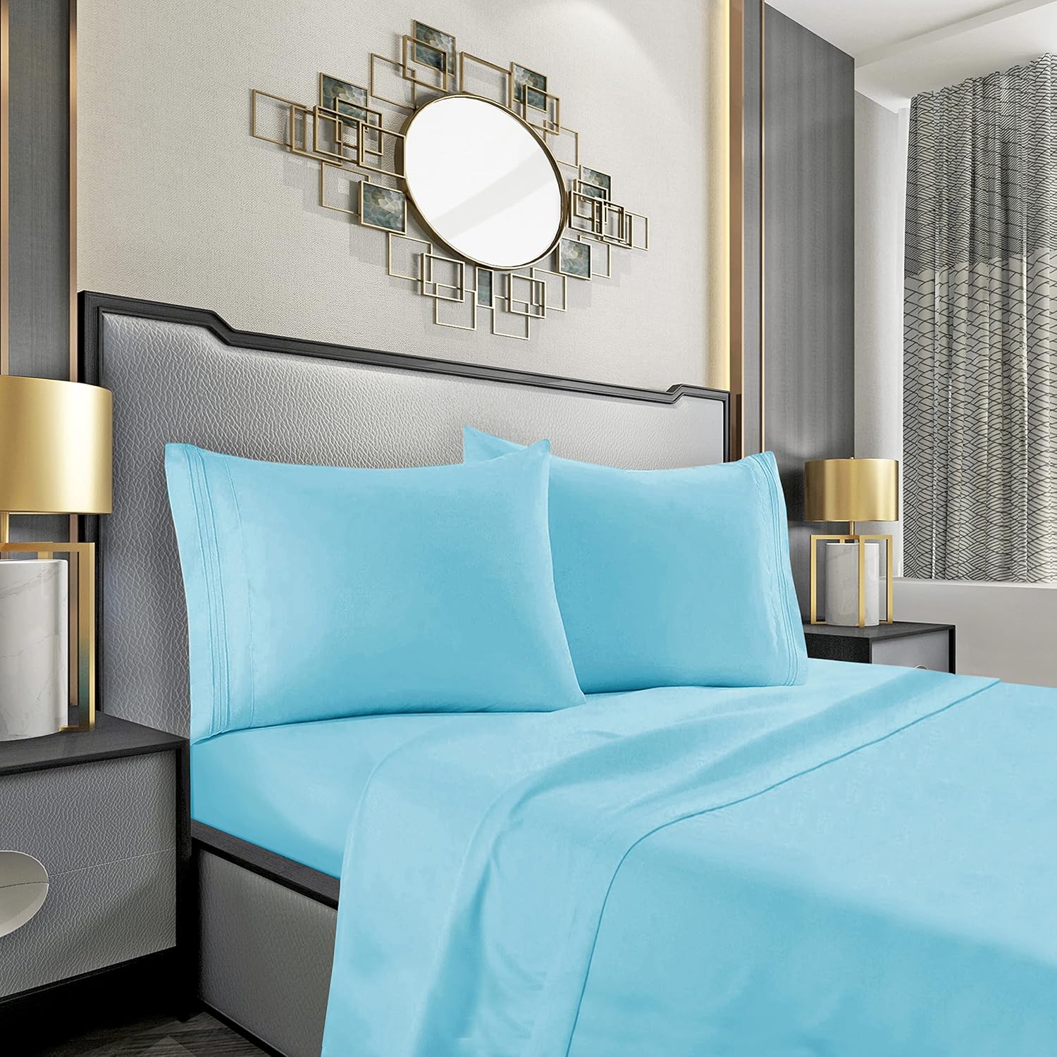 MocassiLuxuryBedding Mocassi Full Sheet Set - Luxury Hotel 1800 Premier Bedding Sheets & Pillowcases - Ultra Soft Breathable & Cooling Bed…