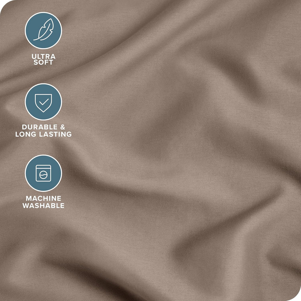BareHome Bare Home Microfiber Bulk Pillow Cases - Standard/Queen Size Set of 4 - Cooling Pillowcases - Double Brushed - Taupe Pillowcases 4…