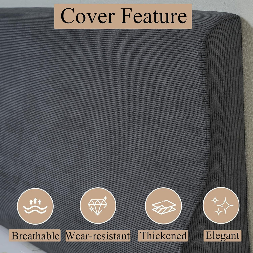 Full Size Bed headboard with High Resilience Foam Triangular Bed Wedge Pillow for Headboard Gap Large Back Support Cushions for Couch…