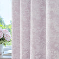 Beauoop Purple Floral Jacquard Blackout Curtains 72 Inches Long 2 Panels for Bedroom Living Room Chenille Flower Room Darkening Thermal…