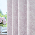 Beauoop Purple Floral Jacquard Blackout Curtains 84 Inches Long 2 Panels for Bedroom Living Room Chenille Flower Room Darkening Thermal…