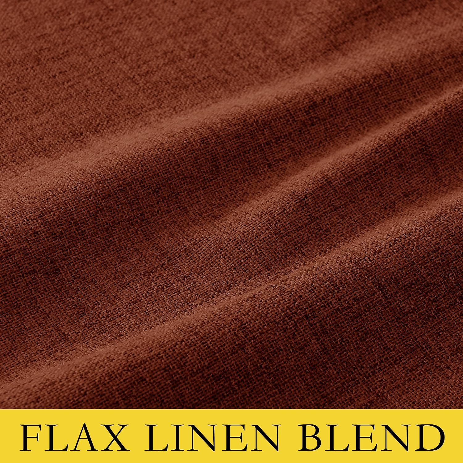 NICETOWN 100% Absolutely Blackout Linen Curtains with Thermal Insulated Liner, 52" Wide, 2 Panels, 45" Long Drapes, Grommet Retro Burnt…