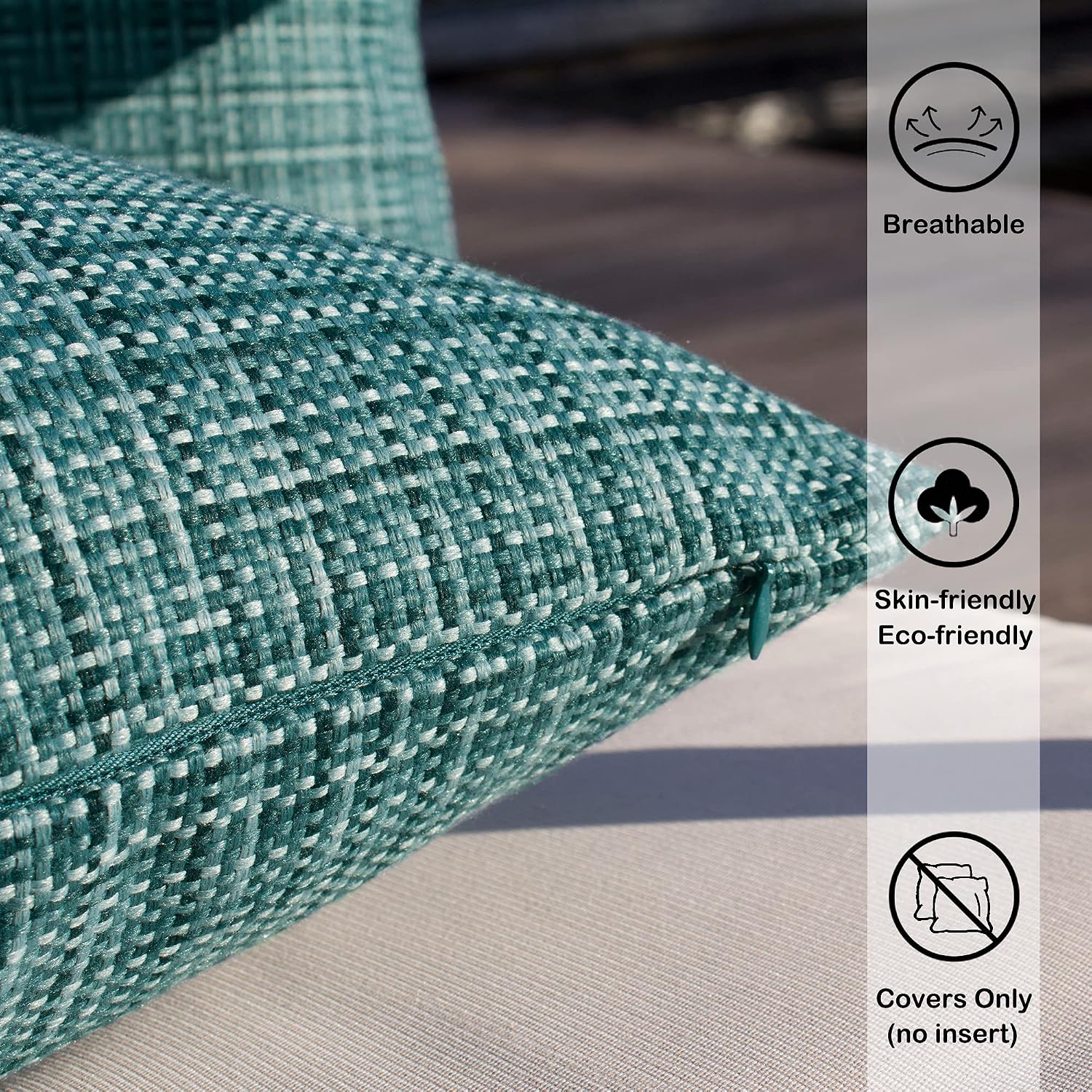 Kevin Textile Pack of 2 Outdoor Waterproof Pillow Covers Throw Pillow Covers Decorative Pillowcases Pillow Cases for Sofa Couch Patio…