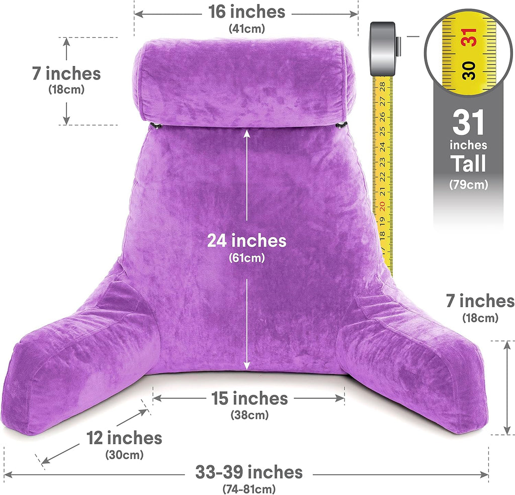 Husband Pillow XXL The Original for Adults - 30" Tall Backrest for Sitting Up in Bed - Firm Support Reading, Bed Rest Pillow for Adults…