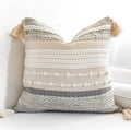BlissBlush Gray Boho Throw Pillow Cover 20x20 Grey Decorative Accent Pillow for Couch Square Woven Textured Pillowcase Modern Farmhouse…