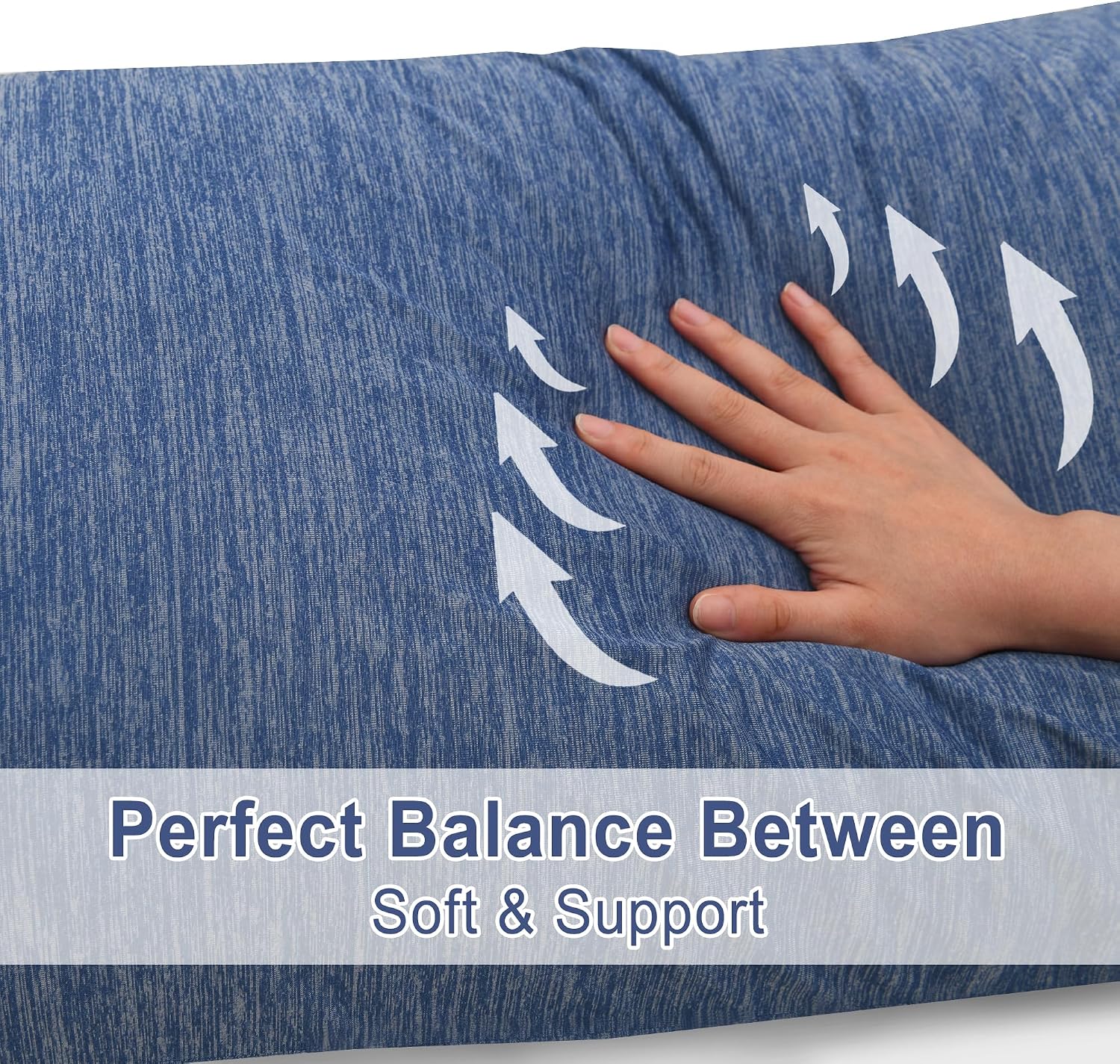 Dwcn Memory Foam Body Pillow – Cooling Breathable & Supportive Full Length Pillow for Side Sleepers, Pregnancy, Leg & Back, 20x60 Inch Blu…