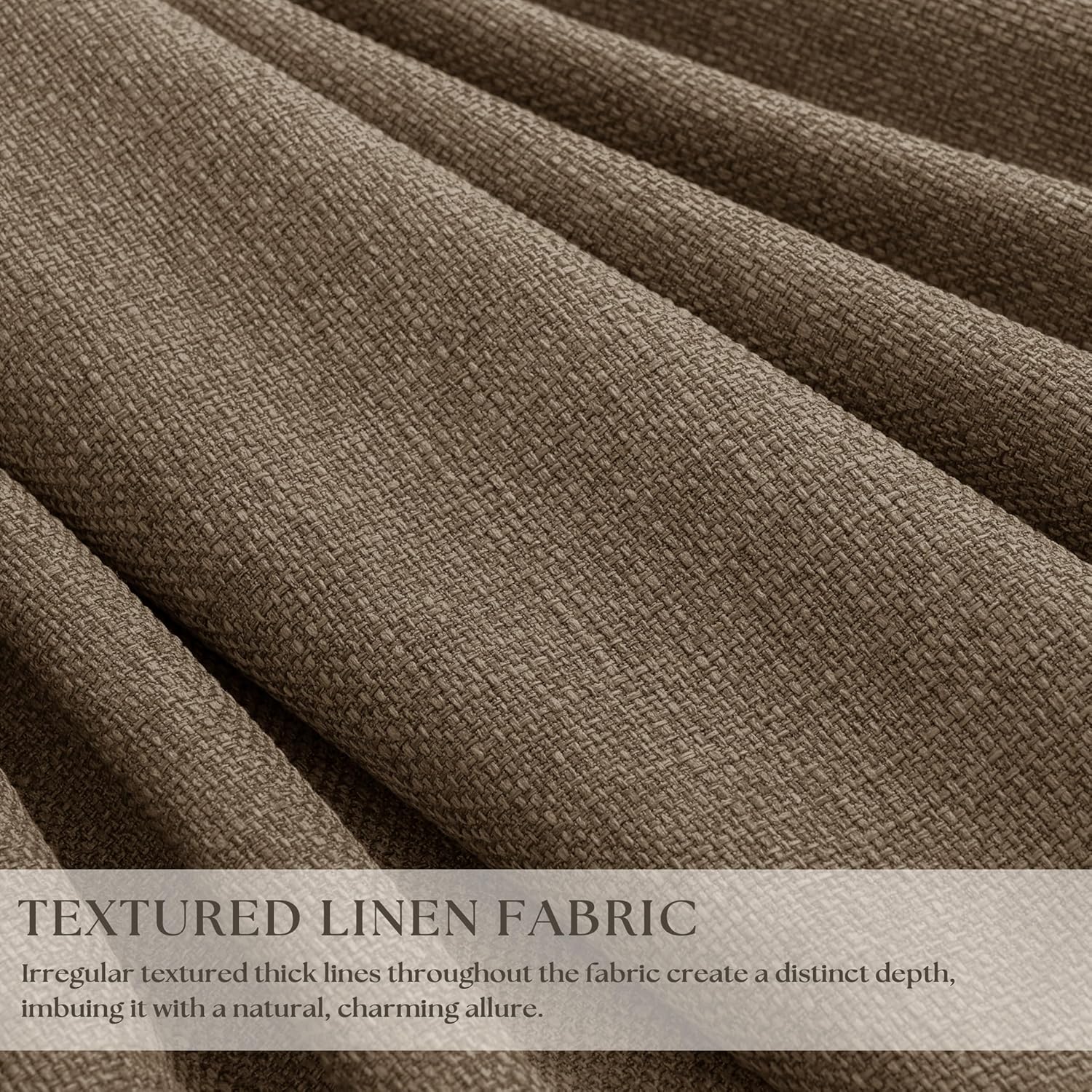 Twodrapes Latte Pinch Pleated 100% Blackout Linen Bedroom Curtains 86 Inch Length Double Layer Pleat Curtains Ring Hooks Back Tab Black Out…